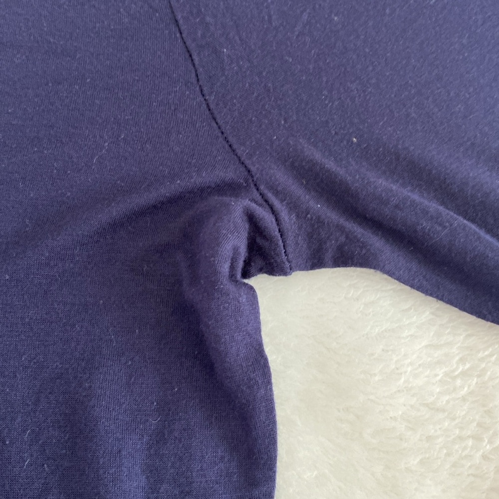 Super sheer navy long sleeve scoop neck shirt - Picture 7 of 17